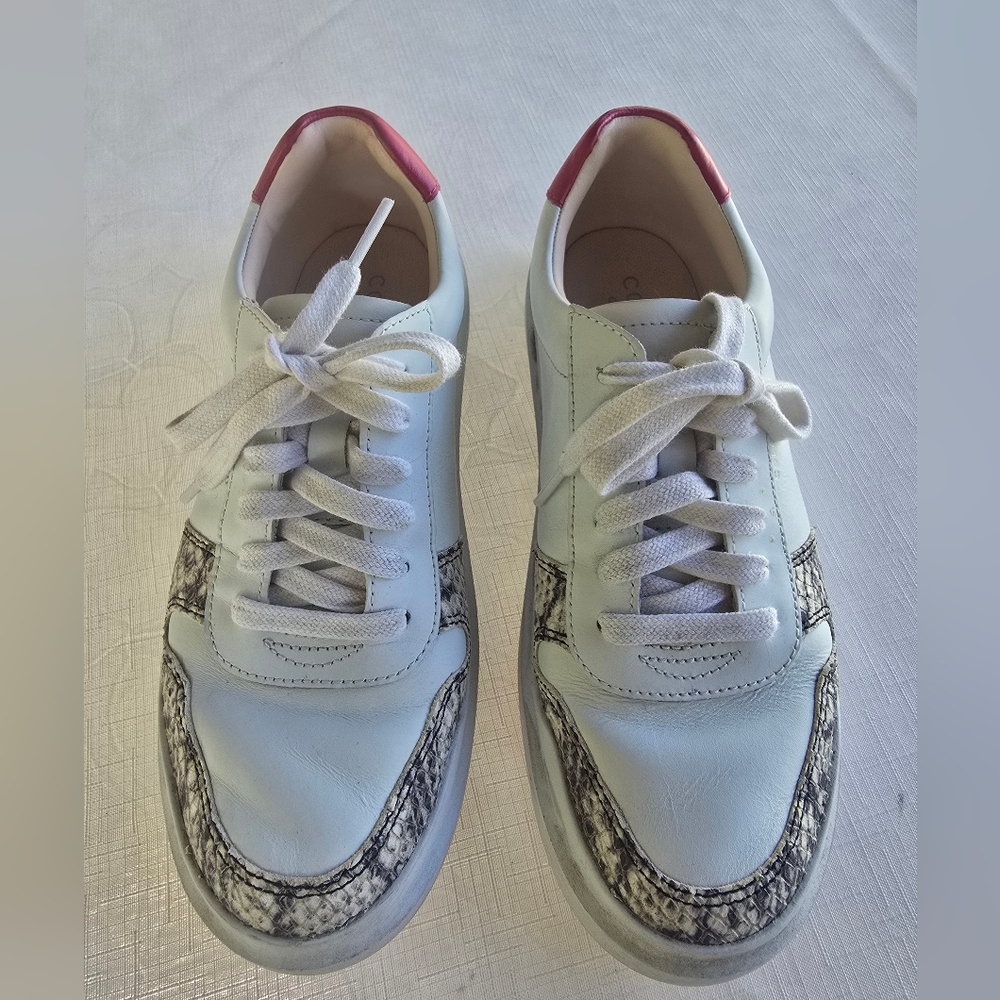 Cole Haan White Sneakers with Snakeskin Accents 7.5